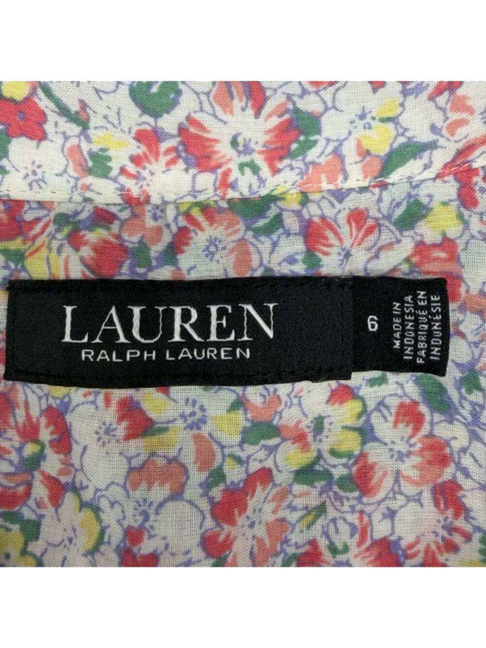 Lauren Ralph Lauren Floral Shirt Dress Cotton Tie Waist Size 6 Pockets Flowers - Picture 4 of 8